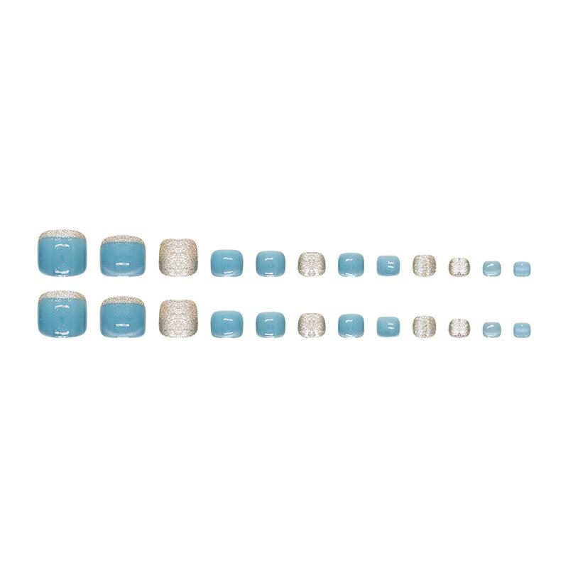French cat's eye wearing nail removable toenail piece manicure piece toenail nail patch glitter nail piece 24 pieces