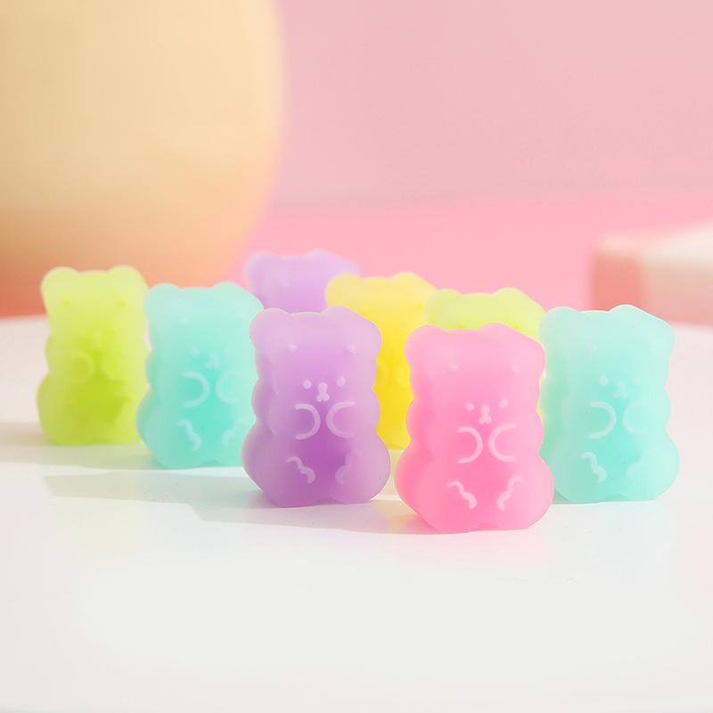 5Pcs/Set Solid Color Bear Eraser Soft Easy To Wipe Children'S Learning
