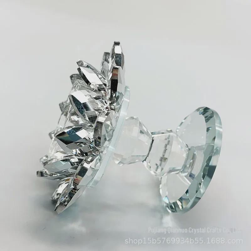 Lotus Crystal Butter Lamp: Silver-Plated European-Style Candlestick for Long-Burning Tribute