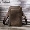 Genuine Leather Men's Crossbody Bag Small Phone Pouch Shoulder Bags For Men Vintage Male Messenger Bags