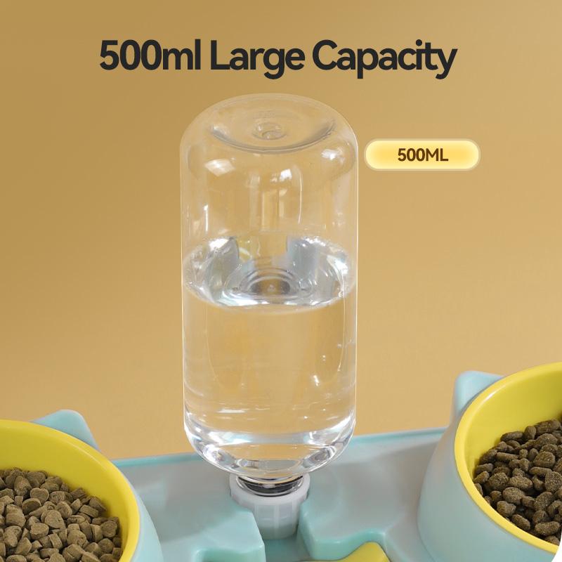 ROJECO Миски для питомцев 3 в 1 с диспенсером для воды Автоматическое пополнение воды Двойные миски для кормления Разделение сухого и влажного Миски для еды Для кошачьих принадлежностей