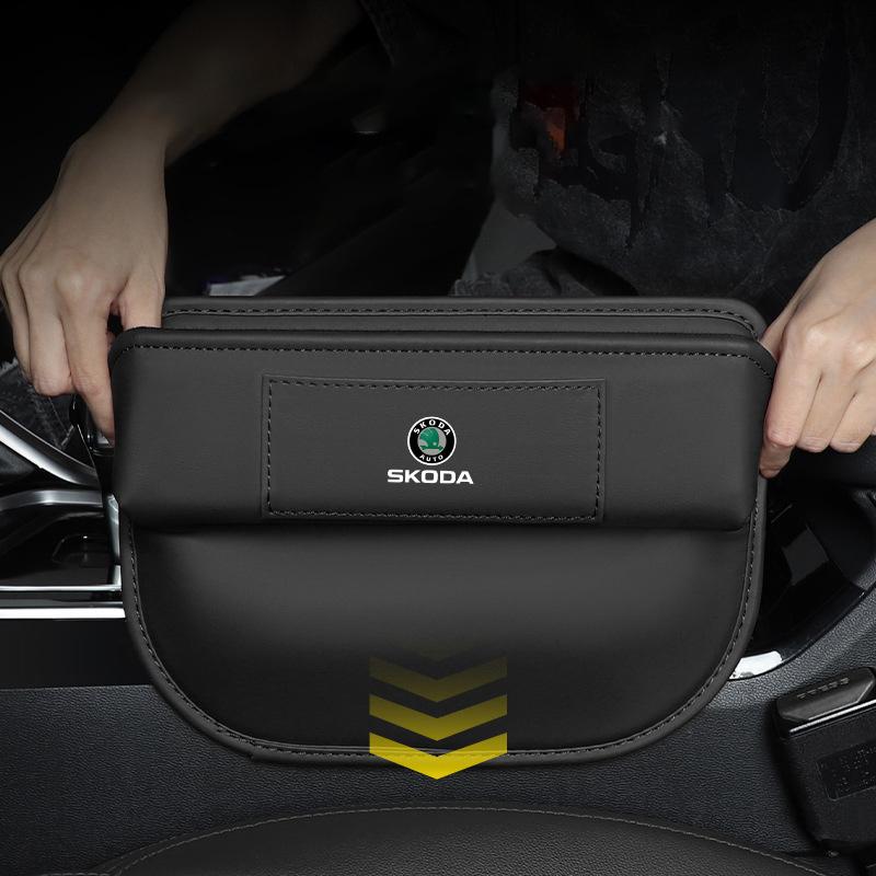 RUDX8 Universal Car Seat Gap Organizer Storage Box Multifunction Pocket Wallet For Skoda Octavia MK1 A4 5 Fabia VRS Sport Superb Rapid