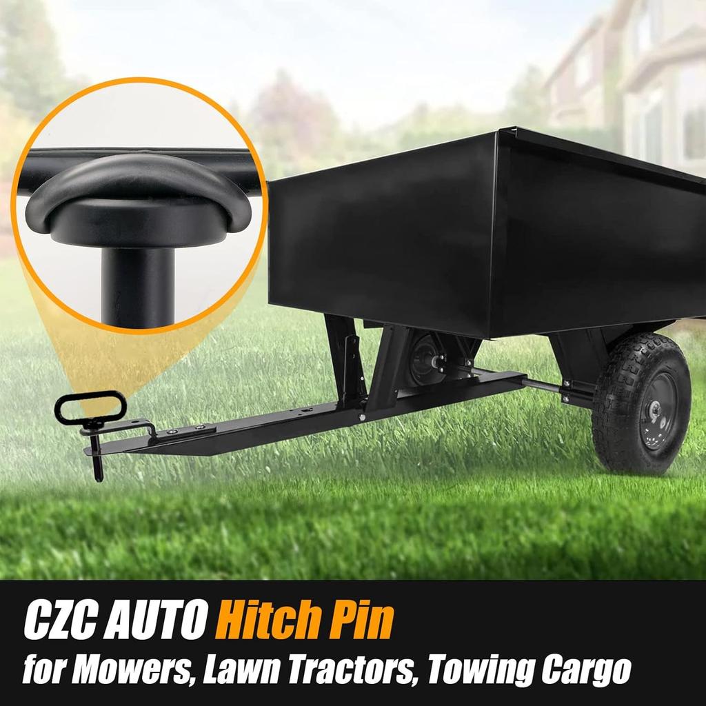 CZC AUTO 2 Pack Hitch Pin 5/8 X 4 Inch For Lawn Mower Trailer, Gate P For Simple One Handed Hook On & Off - Securely Hitch Lawn & Tow Behind