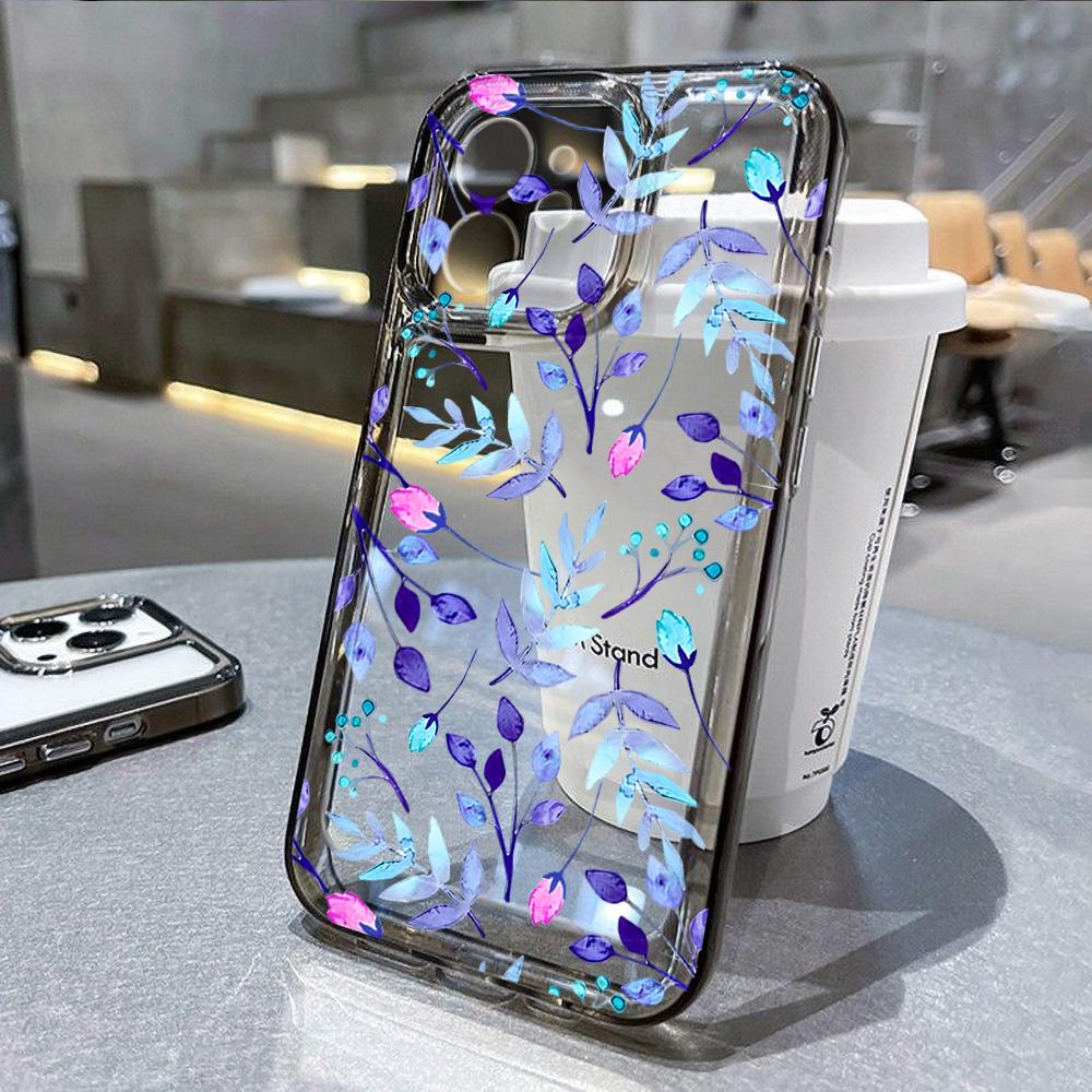 Абстрактные Растения Цветок Чехол для Телефона Для iPhone 16 Pro Чехол iPhone 13 15 11 12 14 Pro Max 16e 8 7 Plus XR XS X SE Прозрачный Мягкий Чехол