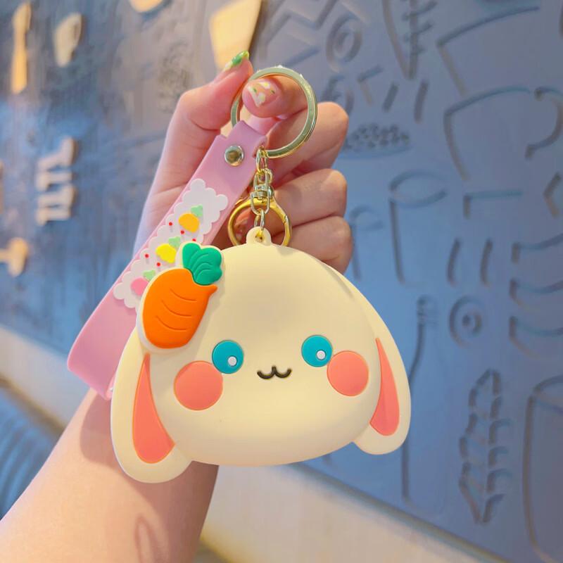 Милый Кролик Силиконовый Детский Кошелек для Монет и Брелок (2-Pack)