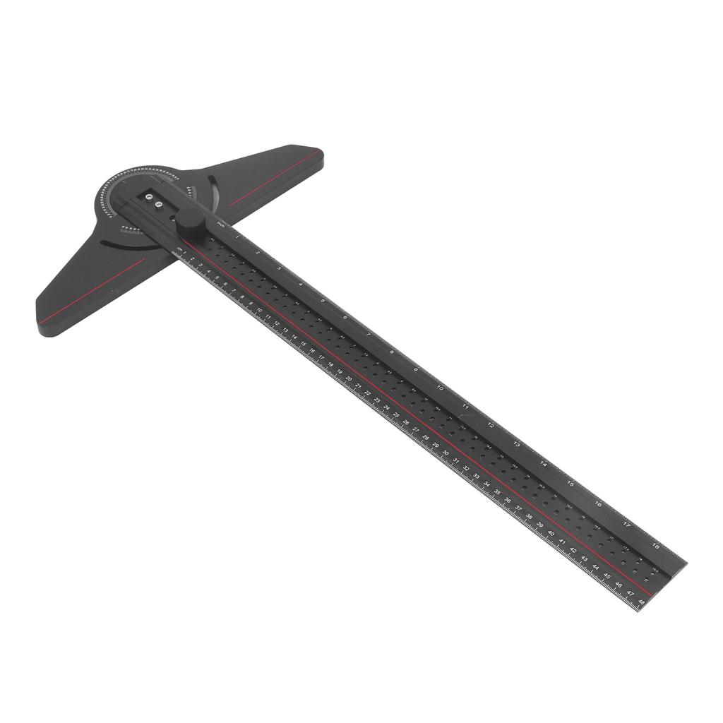 Woodworking T Ruler Aluminum Alloy Multifunctional Carpenter Scriber with Rotatable Angle Gauge