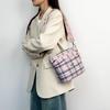 Свежая и Художественная Клетчатая Сумка через Плечо, Модная, Простая, Вместительная, Студенческая Повседневная Сумка Кроссбоди для Занятий, Женская