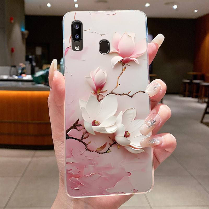 Phone Case For Samsung Galaxy A20E Flower Butterfly Protective Thin Cases For Samsung A20e Transparent Soft Silicone TPU Cover