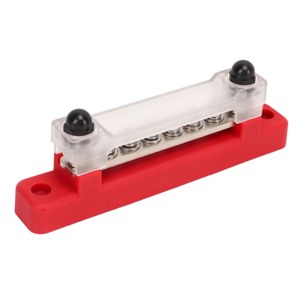 48V 150A 6 Terminal Bus Bar Power Distribution Block with Cover M6 Studs M4 Screws for Car RV Marine Boat