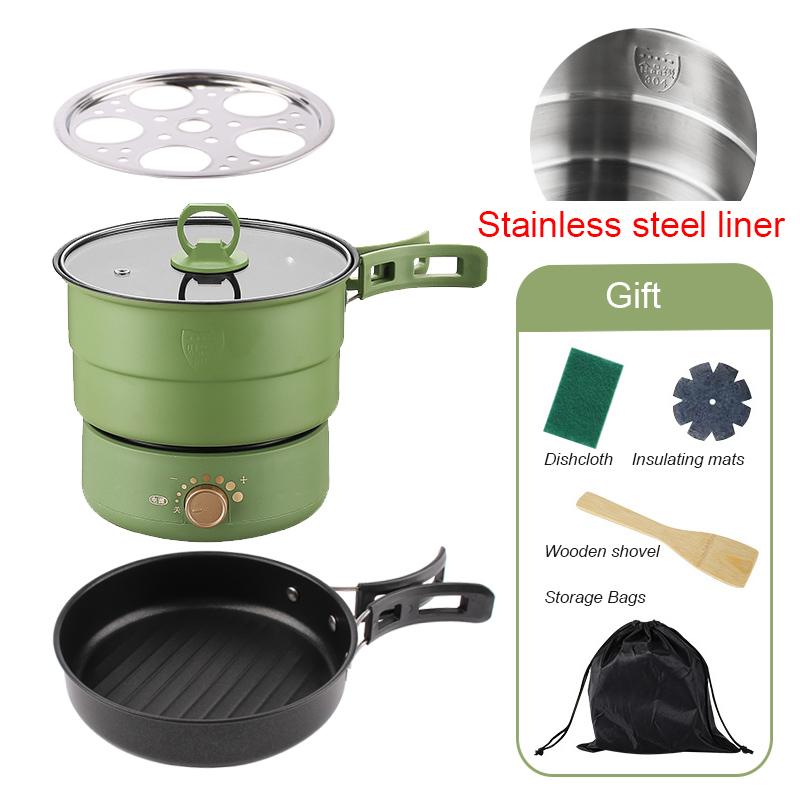 110 В 220 В складная раздельная кастрюля для приготовления пищи, портативная мультиварка, сковорода, рисоварка, пароварка, тушеное мясо, суп, лапша, котел для путешествий