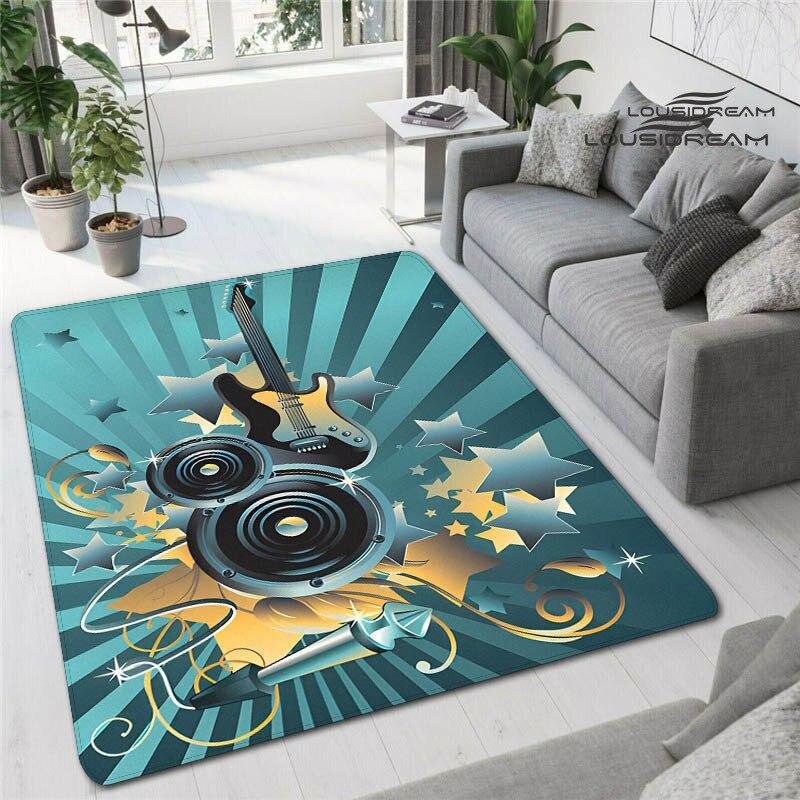 Красочные гитарные 3D печатные ковры для гостиной, нескользящие коврики, прикроватная тумбочка для спальни, современное украшение для дома, моющиеся напольные коврики