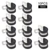 10pcs Stainless Steel Rubber Lined P Hose Pipe Clamps Cable Mounting Clips Wire