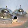 UFO Disco Mirror Ball Retro Reflective UFO Space World Shape DJ Light Modern Home Decor for Party Room Sculptures and Figurines
