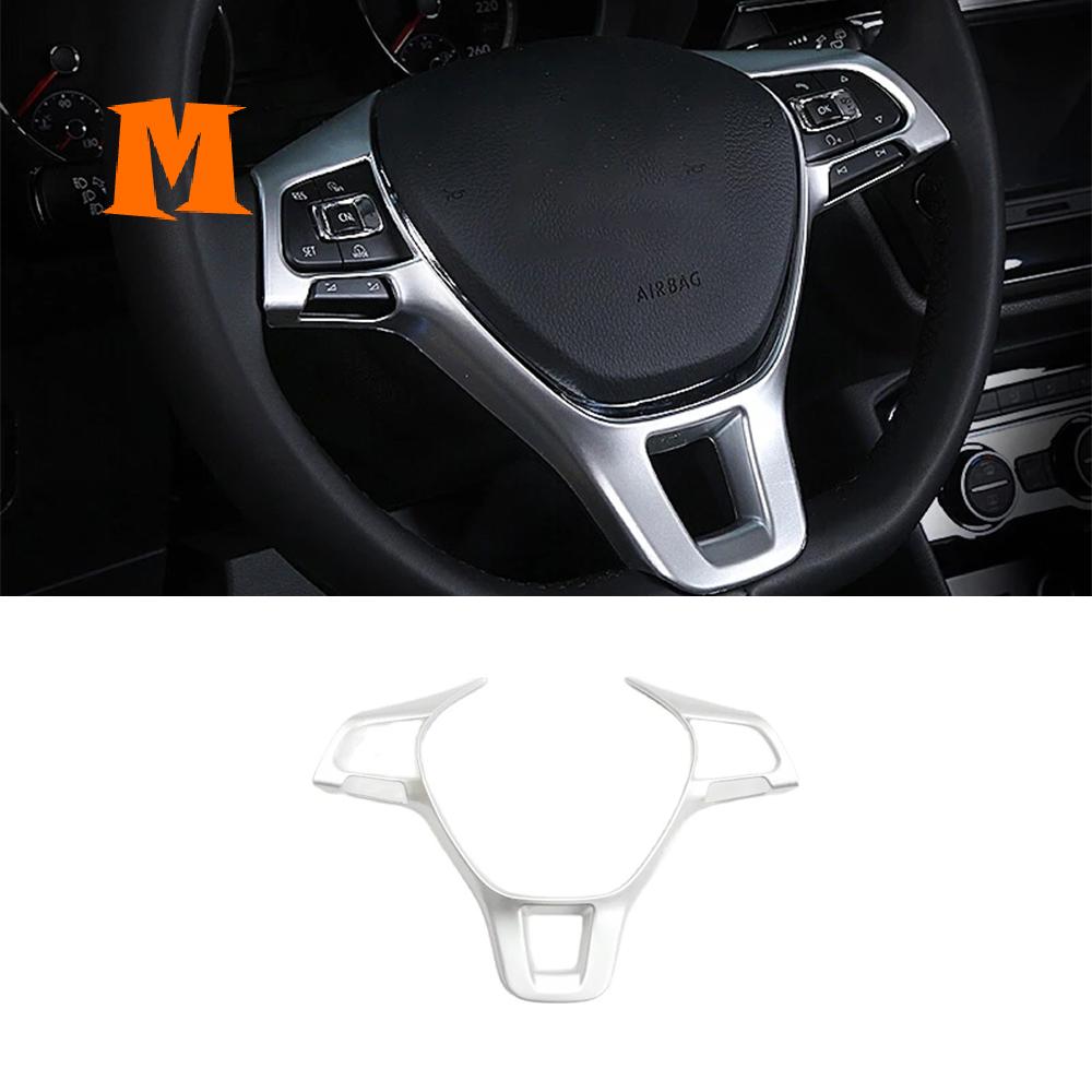 Carbon Silver Car Steering Wheel Switch Panel Decoration Frame For VW Volkswagen E-UP E Up FOX 2016 - Interior