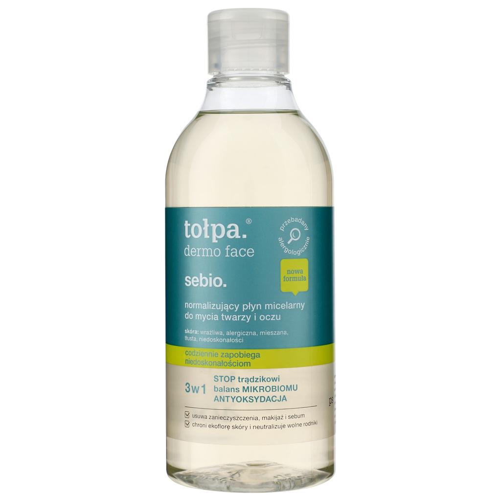 Tołpa Dermo Face Sebio Normalizing Micellar Fluid for Face and Eyes 3in1 400ml