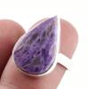 Natural Charoite Gemstone Handmade 925 Sterling Silver Jewelry Ring Size 6 H9N44