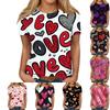 Women's Casual Fashion Valentine's Day Printed Short-Sleeve Top/T-Shirt