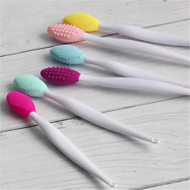 6 Colors Silicone Multifunction Wash Face Exfoliating Blackhead Cleansing Brush Lip Brush Clean Pores Professional Beauty Tools