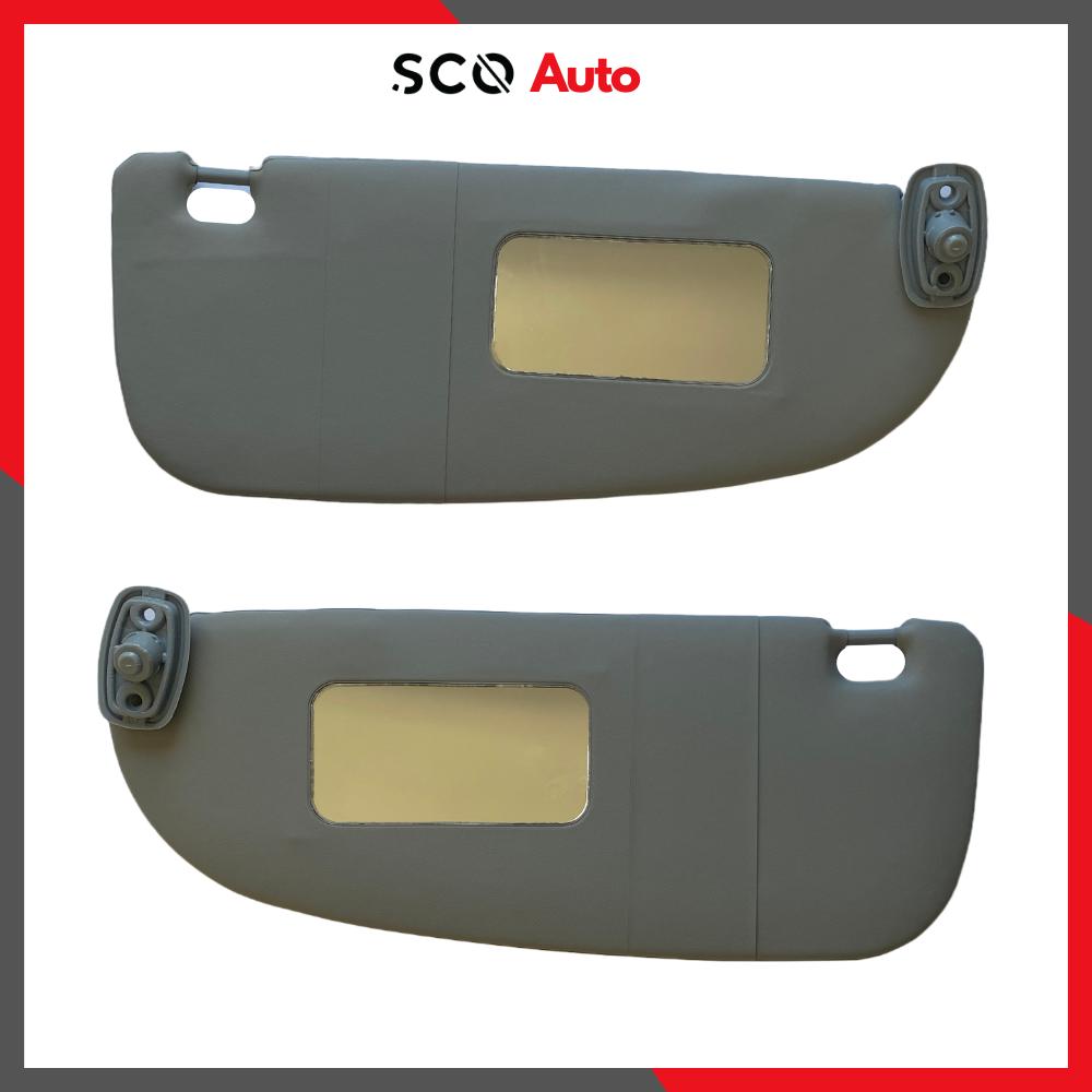 For Peugeot 206 for Citroen C2 Sun Visor Set Gray 2 Pcs Left-Right With Mirror 1999-2008 Years