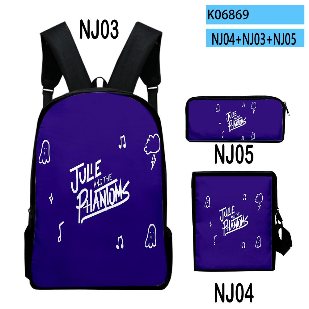 Trendy Julie and the Phantoms 3D Print 3pcs/Set pupil School Bags Laptop Daypack Backpack Inclined shoulder bag Pencil Case