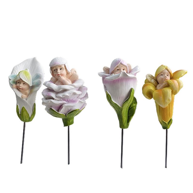 Fairy Decorative Garden Stake - Outdoor Metal Pathway Decoration Dual Purpose Indoor Hanging Wall Decor for Garden Patio Yard Lawn Pathway Ornaments