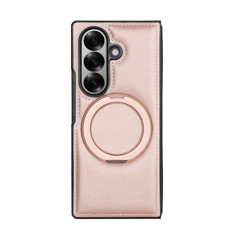Luxury Business Sle Solid Color Leather Pattern Magnetic Stand Phone Case for Samsung Galaxy Z Fold 7 6 5 4 3 Protection Cover