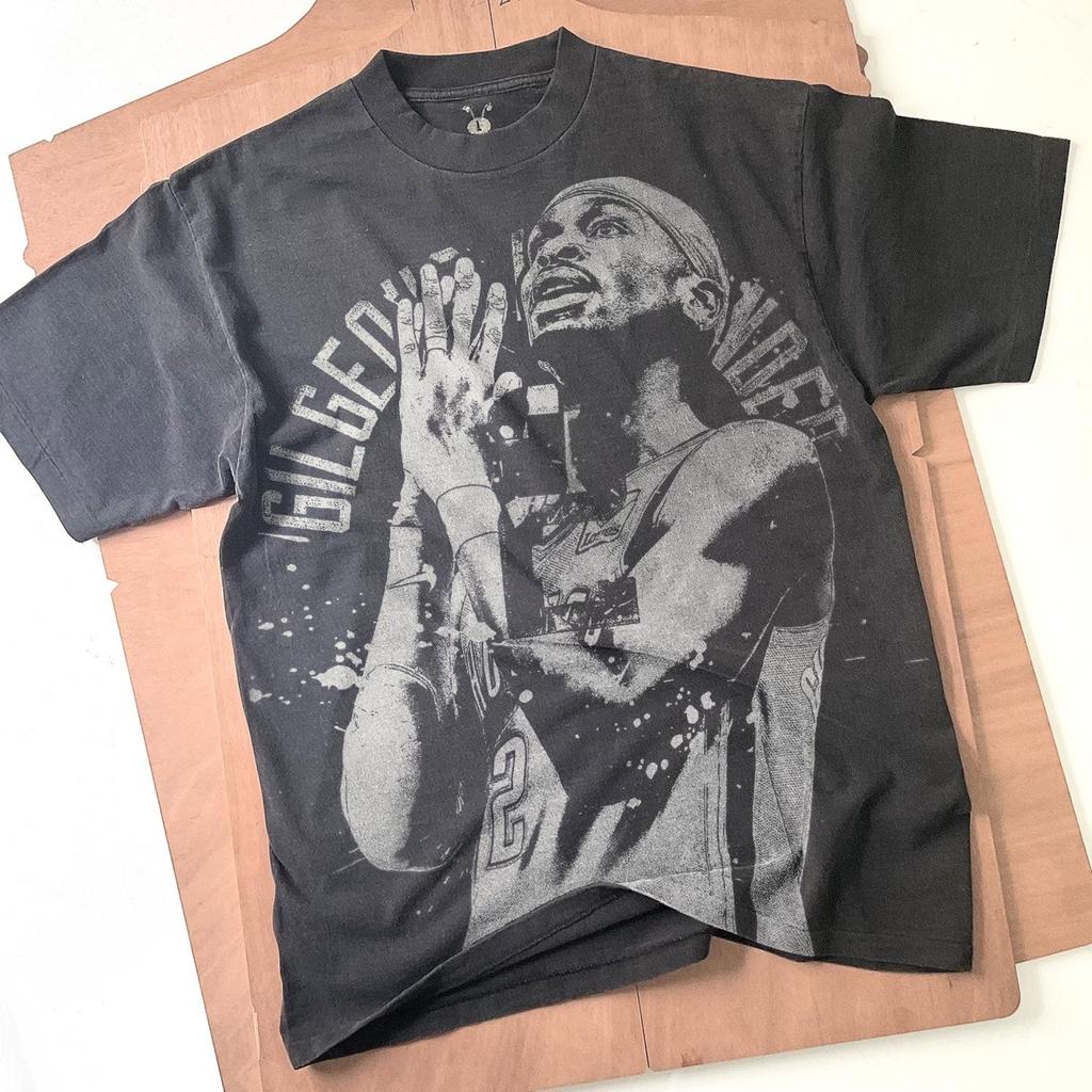 Shai Gilgeous-Alexander Bleached T-Shirt: Faded Black Cotton Unisex Basketball Tee