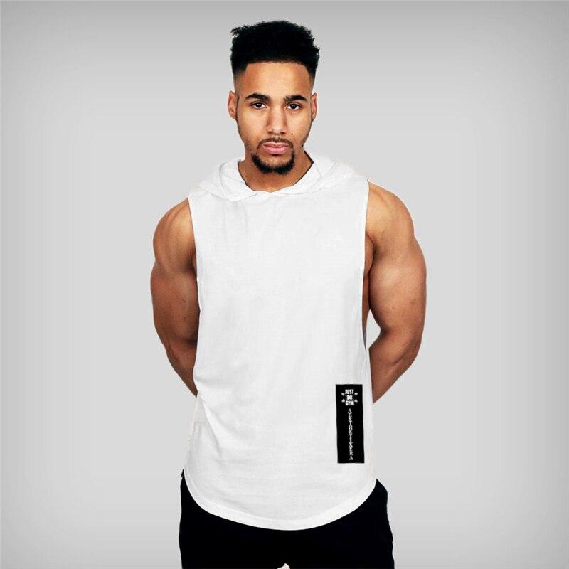 Muscleguys Мужская брендовая толстовка без рукавов Muscle Guys для фитнеса, топы для бодибилдинга, тренажерного зала, свободные рубашки без рукавов для тренировок, мужской топ с капюшоном