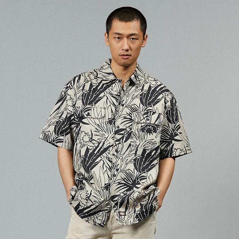 Dickies Shirts Men's Lapel Moderate Hawaii (Unisex) Shirts DK013094