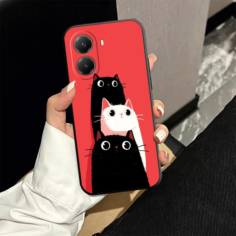 Cat Cute Kitten Cartoon Soft Phone Case for Xiaomi Poco X5 X6 X7 X8 Pro Max X3 F7 F8 Ultra M8 M7 M6 M5 Redmi 15 15C 14C 13C 12C
