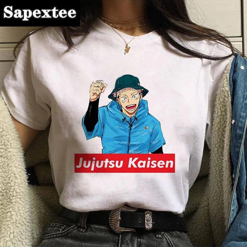 Футболка Jujutsu Kaisen, новые летние топы японского аниме унисекс Kawaii Yuji Itadori, футболки с рисунком Ulzzang, свободная футболка унисекс с героями мультфильмов