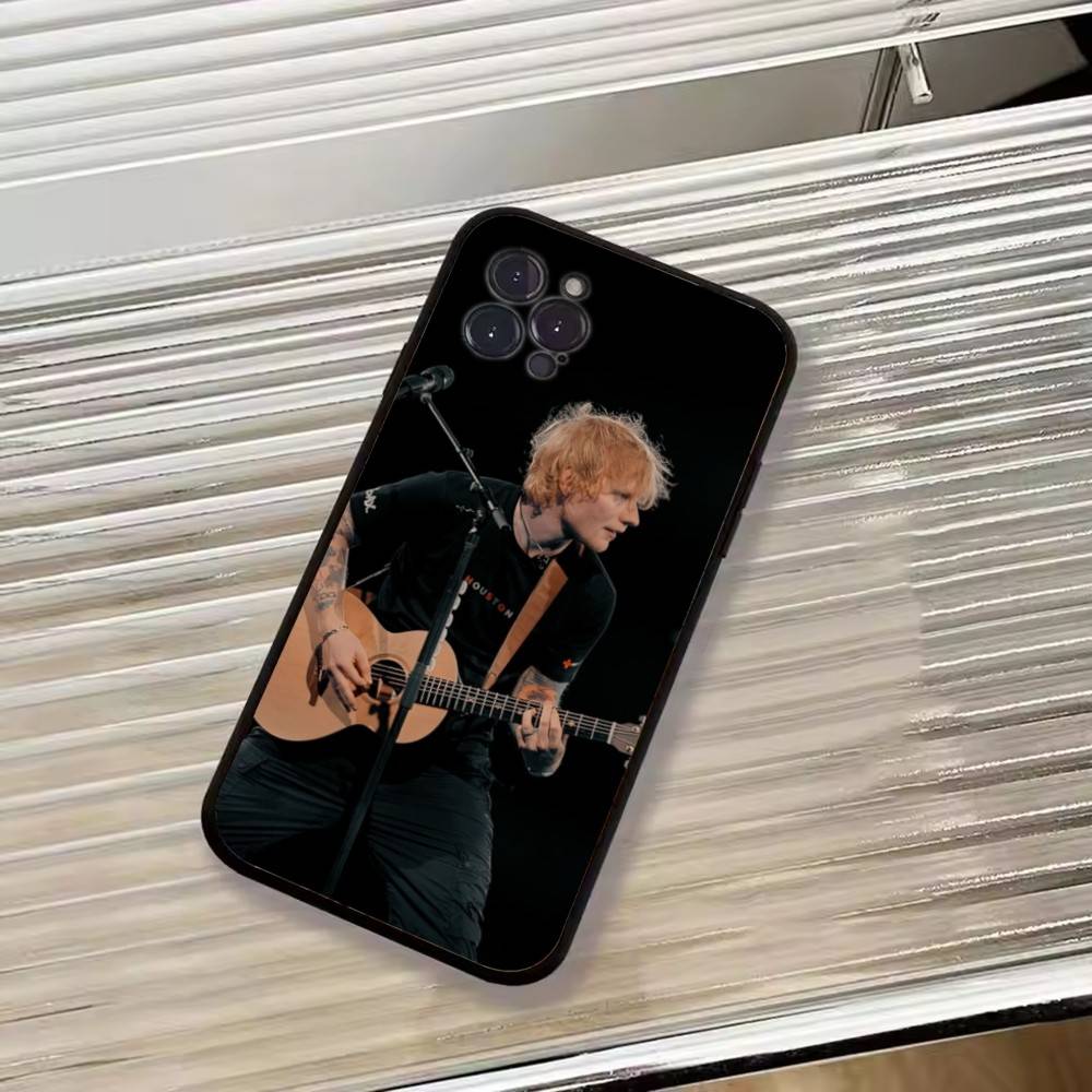 Чехол для телефона с изображением Эда Ширана для iPhone 17,16,15,14,13,12,11 Plus,Pro Max,XS,Мягкий черный чехол