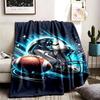 Carolina Panthers Theme Personalized Outdoor Flannel Blankets Soft And Suitable For All Seasons Perfect For Sofas Beds And Camping