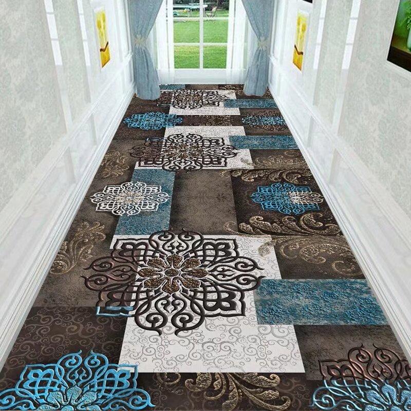 Ретро Персидский Коридор Длинный Ковер Геометрическое Украшение Домашний Коридор Ковровая Дорожка Квартира Лестничный Пролет Проход Пользовательский Нескользящий Напольный Коврик