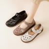 Flat Sandals For Women Breathable Genuine Leather Soft Soled Casual Round Toe Women's Shoes
