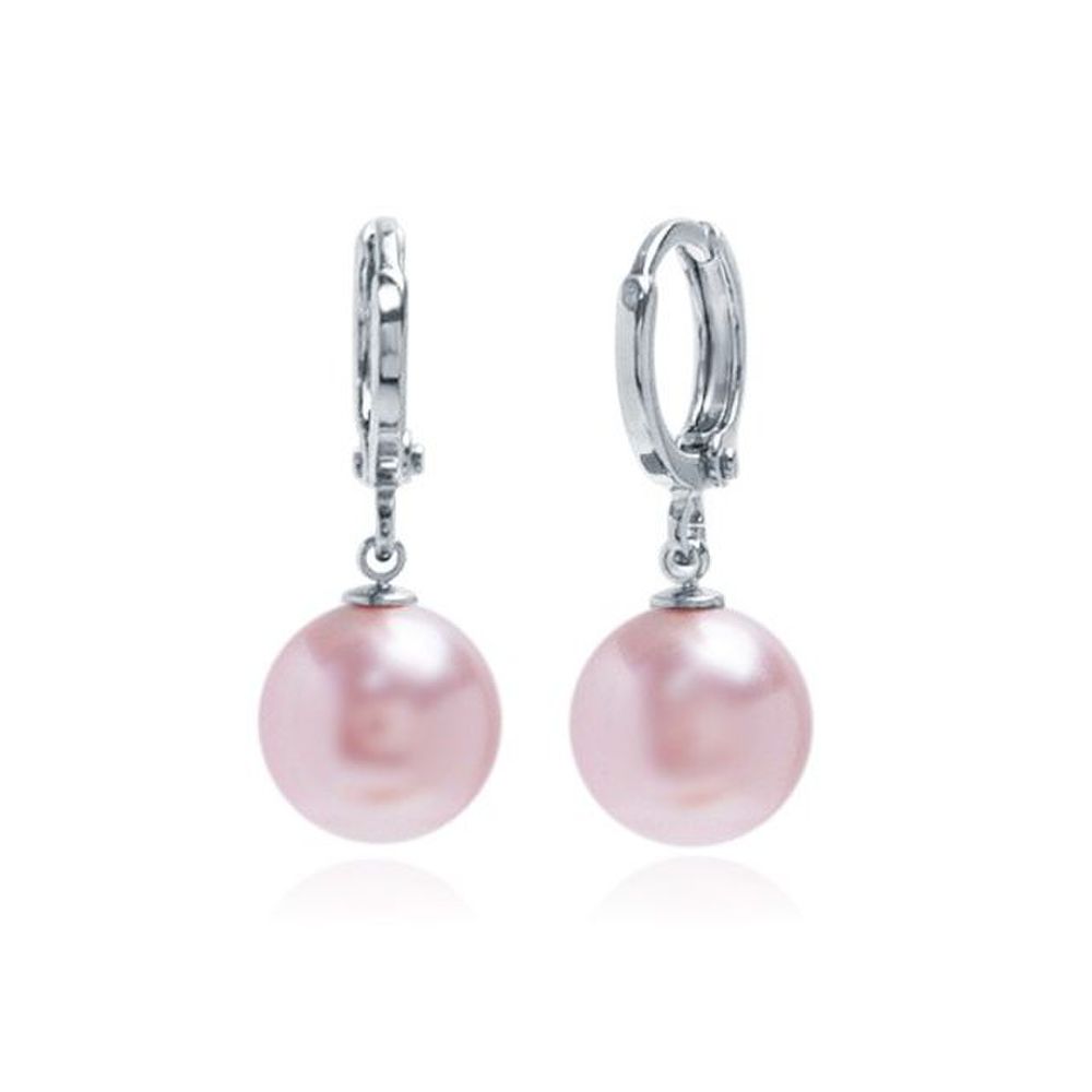 E493 10mm Rosaline Pearl Austrian One-Touch Earrings