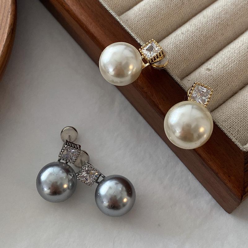 Madomah Shijia Pearl Zircon Stud Fashion Универсальная атмосферная элитная французская легкая роскошь