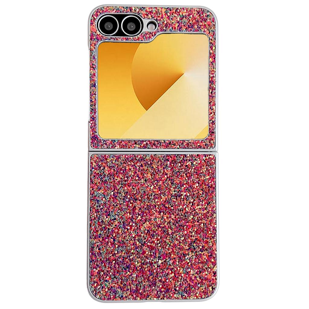 For Samsung Galaxy Z Flip7 FE 5G/Z Flip6 5G Case Rubberized Silver Edge Phantom Glitter Hard PC Phone Cover