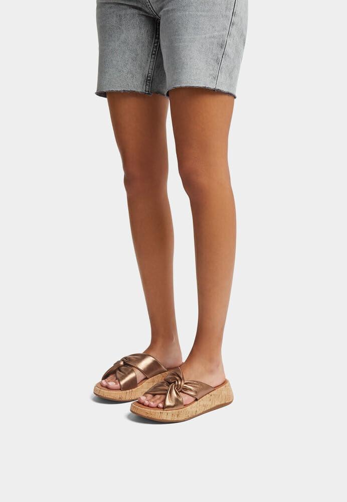 Сандалии FLATFORM SLIDES Бронзовый см [Fit Flop] F-MODE LEATHER-TWIST (ПРОБКОВАЯ ОБЕРТКА) Женщины 22.0