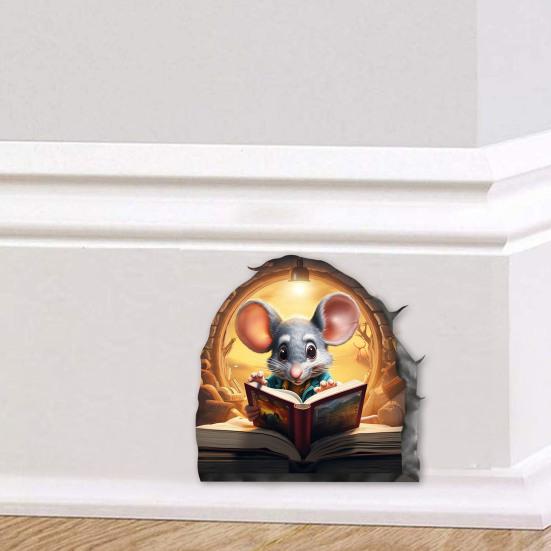 Наклейка на стену с изображением мыши, отклеивающаяся и приклеивающаяся, мультяшная настенная наклейка с изображением мыши, водонепроницаемая