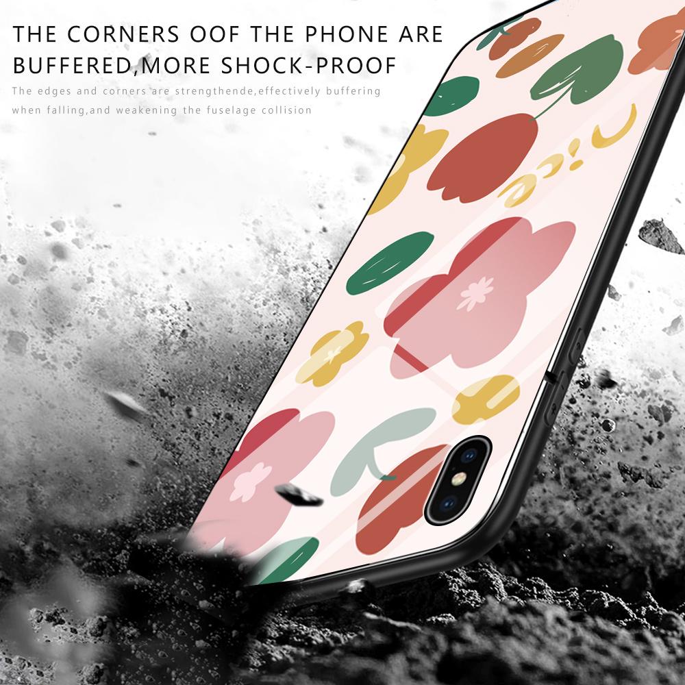 Чехол для телефона из закаленного стекла для iPhone 11 12 13 14 15 16 17 Redmi 10 12 14C Note10 Note14 Xiaomi 11Lite PocoC75 Мягкий край Ударопрочный Гладкий чехол