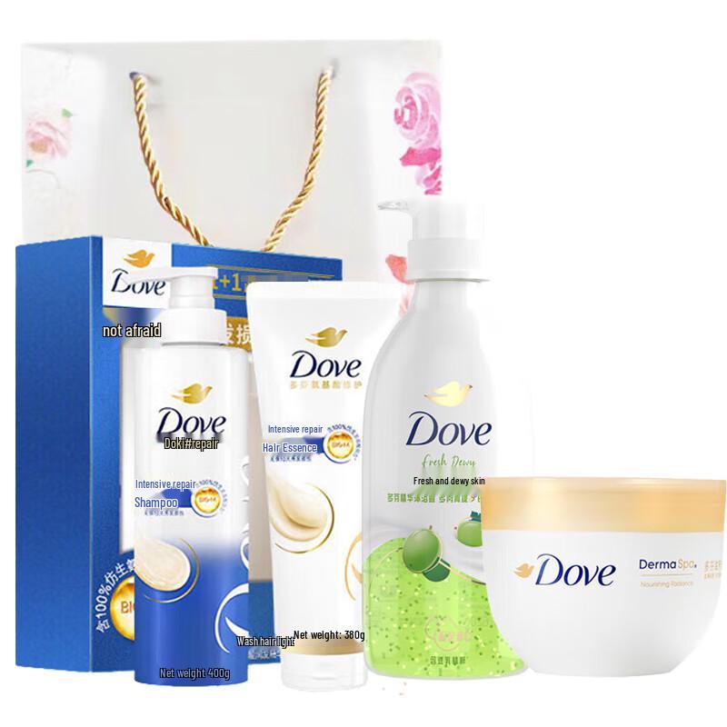 DOVE Подарочный набор для ухода за волосами и телом из 4 предметов