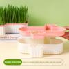 Hydroponic Cat Grass Planter Detachable Bottom Fine Filter Hole Double Layer Soilless Catnip Snack Growing Box for Garden