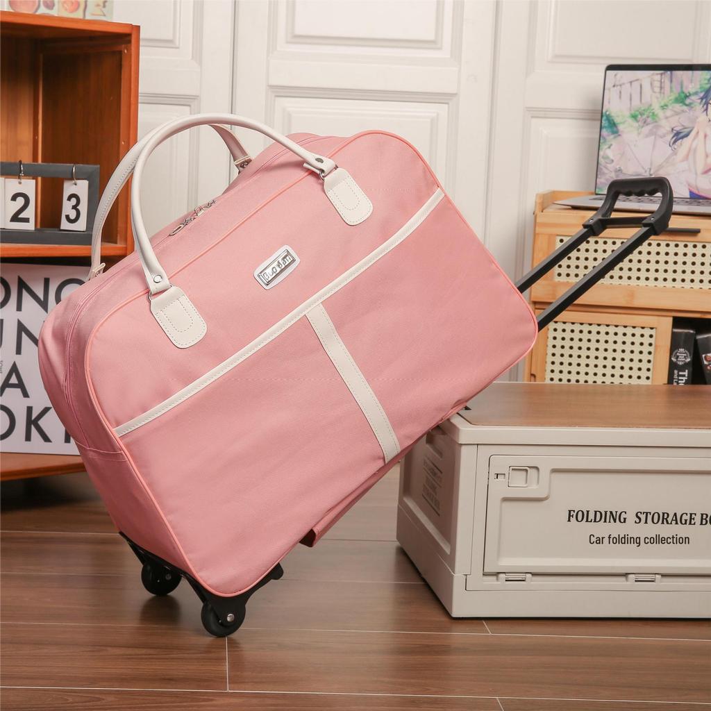 Большая дорожная сумка-тележка в корейском стиле - Легкая, складная ручная кладь для женщин, мужчин и студентов