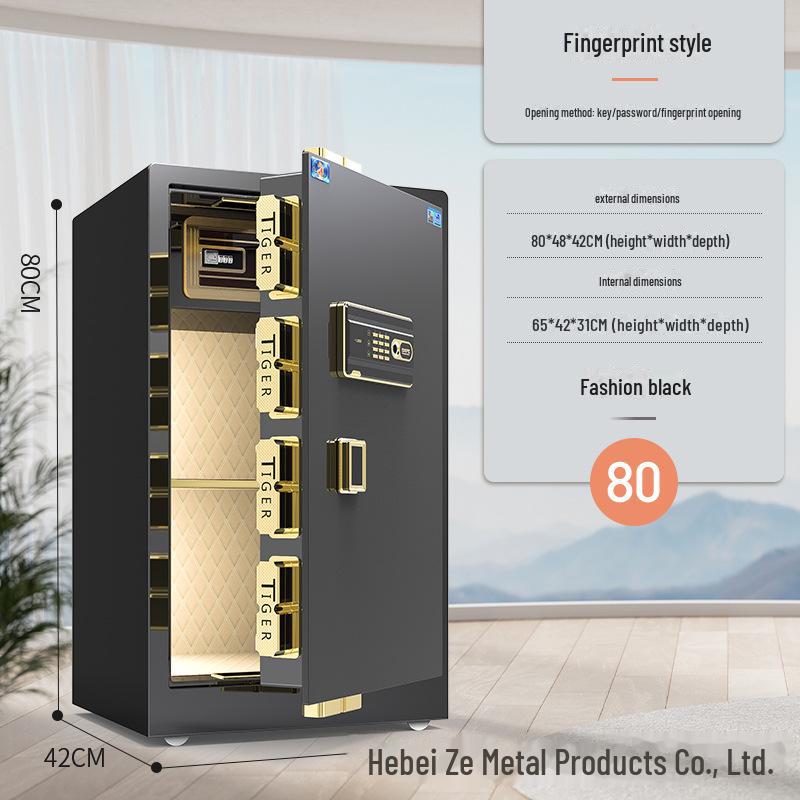 Tiger Brand All-Steel Fingerprint Safe for Home/Office - Anti-Theft Small Safe Deposit Box