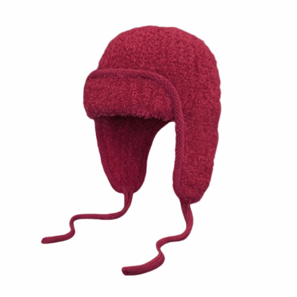 Solid Color Knitted Woolen Hat Korean Style Woolen Crochet Cap Casual Knitted Flying Cap  Outdoor