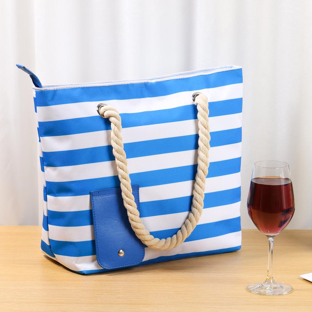 Beach Wine Tote Bag Wine Cooler Bag Leakproof Insulated Purse Carrier Portable Detachable Liner Wine Cooler Bag for Travel