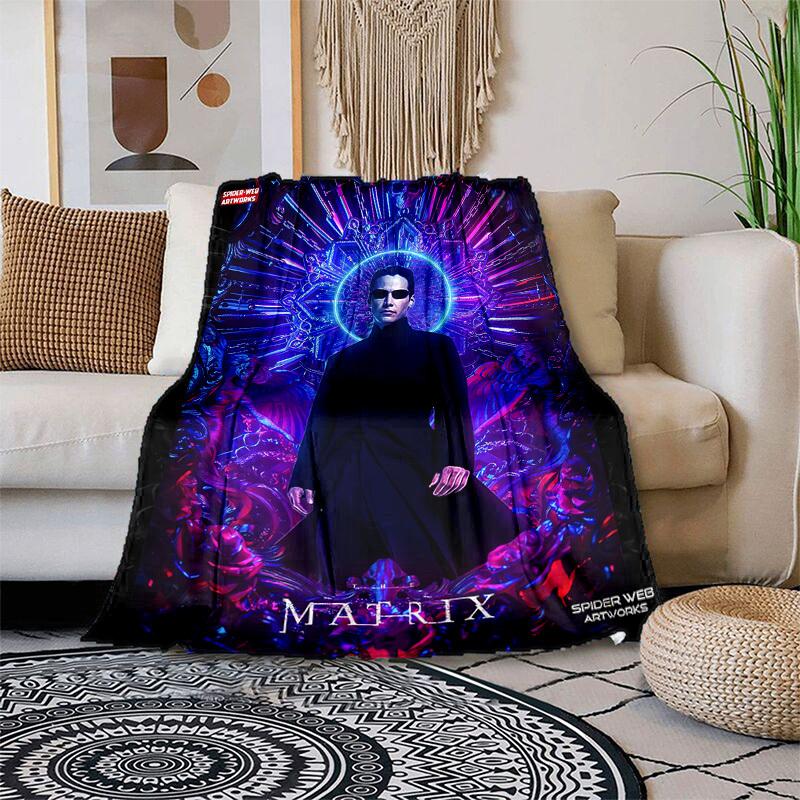 1pc The Matrix Resurrections Artwork Cartoon Blanket,Portable Throw for Travel & Camping, All Season Cozy Blanket,Ideal Gift