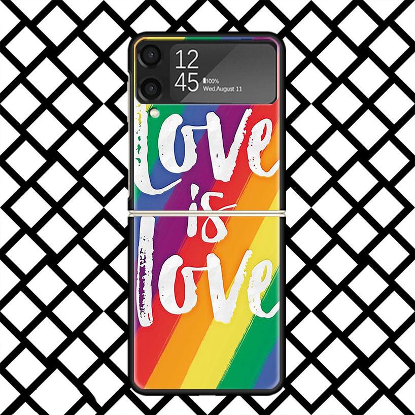 LGBT Rainbow Gay Lesbian Phone Case For Samsung Z Flip 7 6 5 4 3 Galaxy ZFLIP7 ZFlip6 5G Flip5 Flip4 Flip3 5g Black Hard Cover