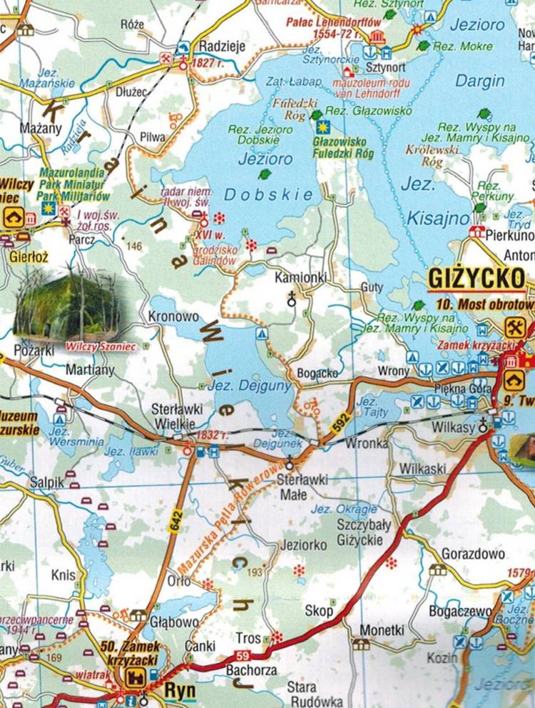 Warmia I Mazury. Laminowana Mapa Atrakcji Turystycznych. Wyd. 2025. Compass
